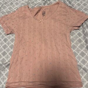Wild Skye Ribbed Fitted Tee Size Small